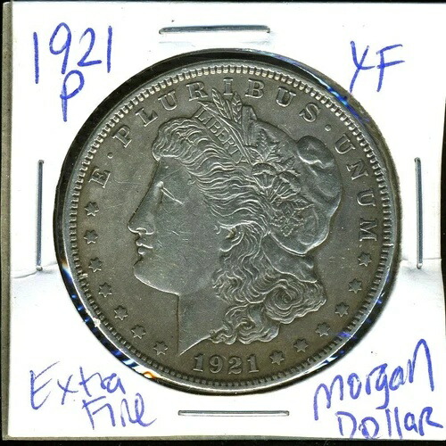 1921年 P XF モルガン ダラー 100セント エクストラファイン 90% ナイス 米国銀貨 US$1 コイン #1367
