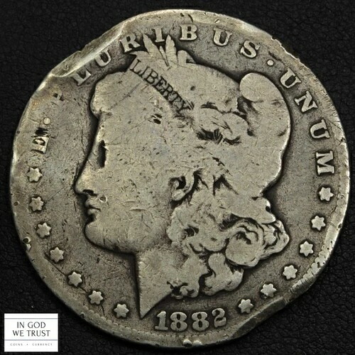 1882年CCカーソンシティモルガン銀貨1ドル - 縁にダメージあり