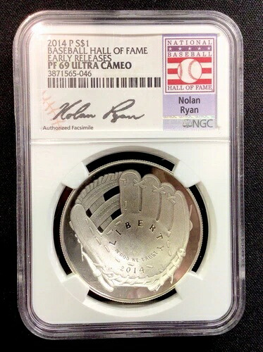 2014 P 1$ 野球殿堂早期リリース NGC PF69 ウルトラ カメオ ノーラン ライアン!