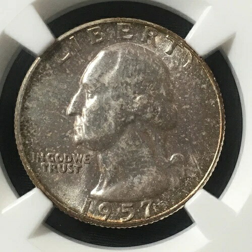 1957年 25セントワシントンクォータードル NGC MS67 3689353-028 Q-392-