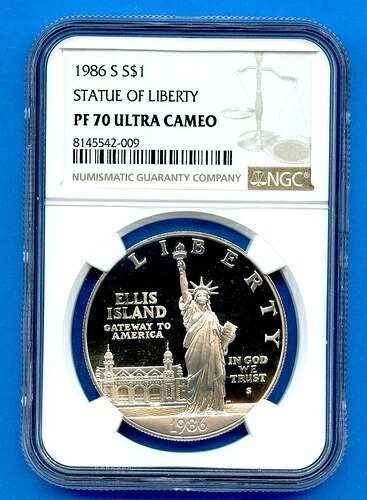 1986 S NGC PF70 UCAM $1 自由の女神 エリス島 プルーフ シルバー ウルトラカメオ 39,325円