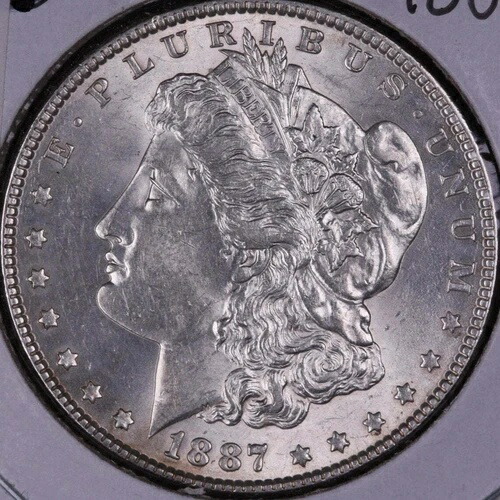 1887年モルガン銀貨、ジェムミントステート未流通、店舗番号DR0046