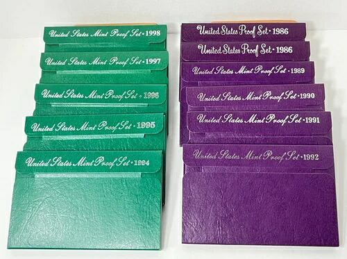 11セット 1986-1992 US代替同様 プルーフ 5コインセット 代わり CoA OGP 1オーナー-