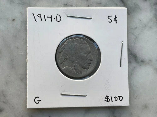 1914 D バッファローニッケル - G - 掲載写真 - 入手困難 39,325円