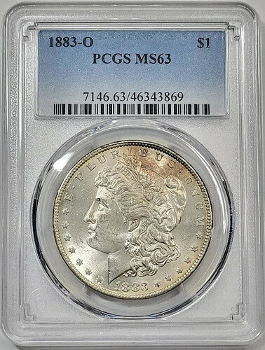 1883年 O モーガンシルバードル PCGS MS-63-