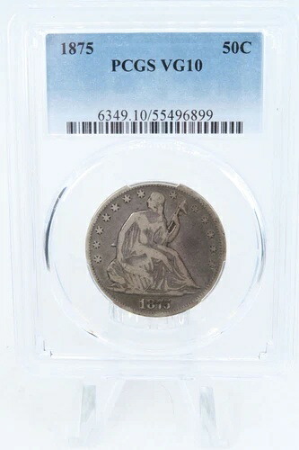 1875-P PCGS VG10 自由の女神像半ドル ビジネスストライク 50セント|WORLD RESOURCE【QUEEN店】