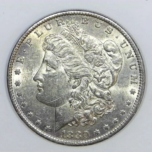 ～初期アメリカンシルバー～ 1880年-O モーガンシルバードル 90% $1 USコイン AU/BU D507-