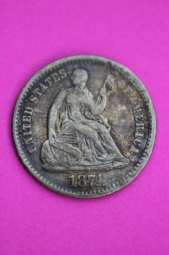 Toned 1871 P 自由の女神座像ハーフダイム正確なシルバーコイン 表示レアキー日付 42-｜WORLD RESOURCE【QUEEN店】