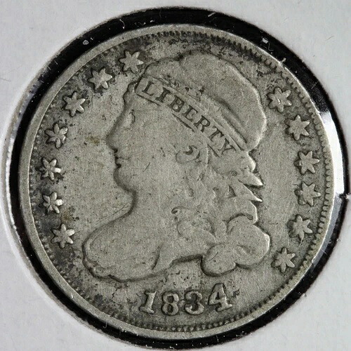 1834年製 キャップドバスト シルバーダイム FINE+/VF E171 YIMC