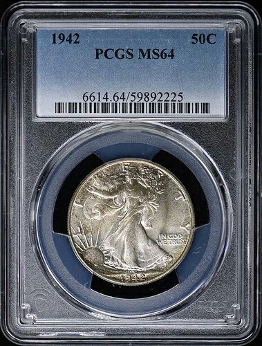 1942 50C 歩く自由の女神ハーフドル PCGS MS64-|WORLD RESOURCE【QUEEN店】