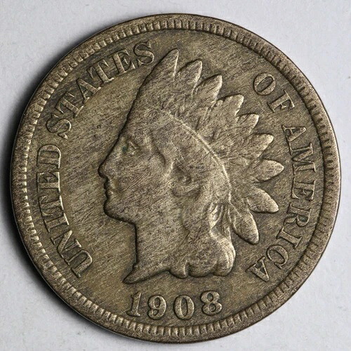 1908年-S インディアンヘッド セントペニー ファインウッド グレインフィニッシュ E353 QMJ-｜WORLD RESOURCE【QUEEN店】