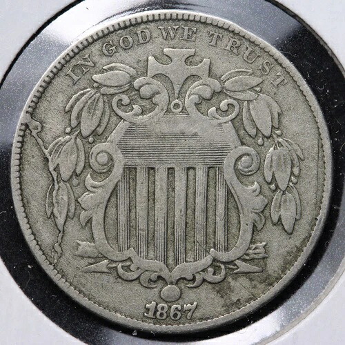 1867年 シールドニッケルビッグ付き スウィートオーバースダイクラックエラー VF E237 THY-|WORLD RESOURCE【QUEEN店】