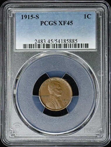 1915年-S 1C リンカーンセント-タイプ1 ウィートリバース PCGS XF45BN-