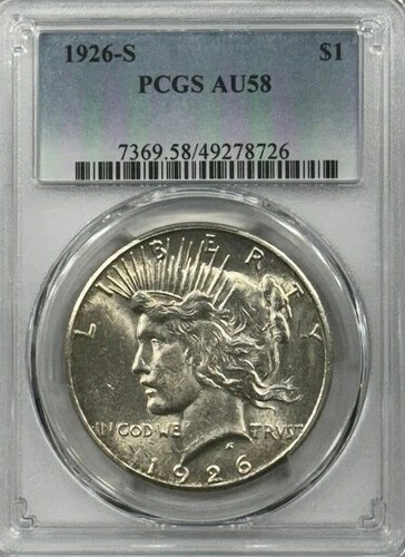 1926年 Sピースドル PCGS AU-58