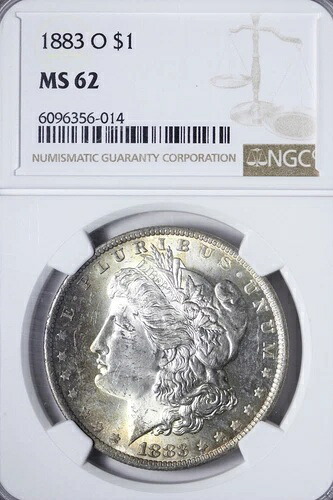BU 1883-O モーガンシルバードル NGC MS62 トーンワフト-