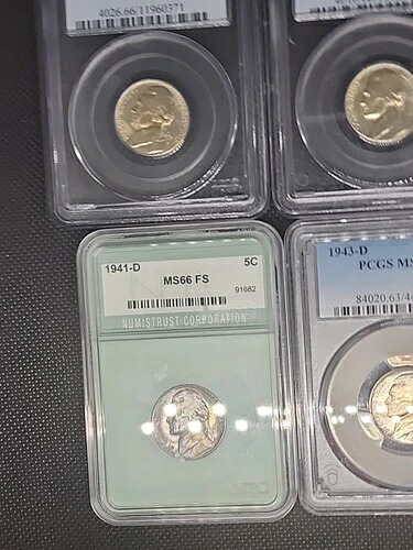 1942-p MS66 タイプ2、1955-d MS66、1941-d MS66 FS、1943-D MS63 FS ニッケルロット｜WORLD RESOURCE【QUEEN店】