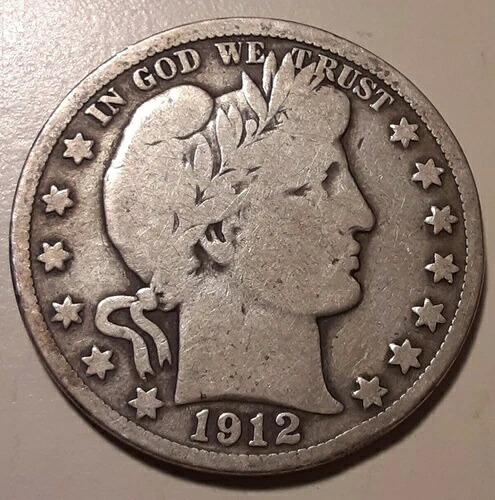 1912-S バーバー ハーフドル サンフランシスコ造幣局 米国 50セント 90% 銀 (#19-6598)｜WORLD RESOURCE【QUEEN店】