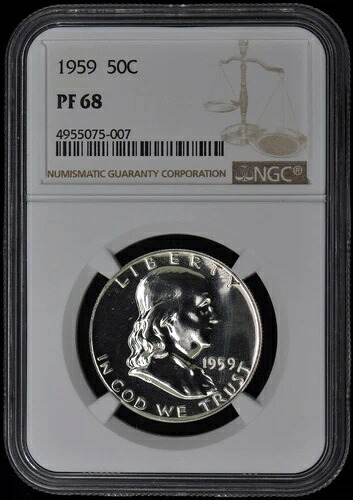 1959年フランクリンハーフダラー50セントNGC PR68