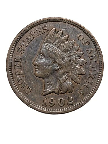 1902年 インディアンヘッドセントペニー 1C 米国コイン通貨、写真、素晴らしい姿を見る-