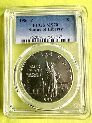 1986-P 自由の女神像 シルバードル PCGS MS70 / エリス島記念品｜WORLD RESOURCE【QUEEN店】