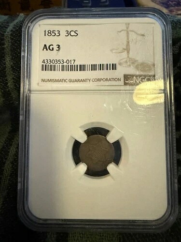 1853年 3セント 3CS NGC AG3
