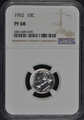 1952年 ルーズベルト ダイム（銀貨）10セント NGC PR68｜WORLD RESOURCE【QUEEN店】