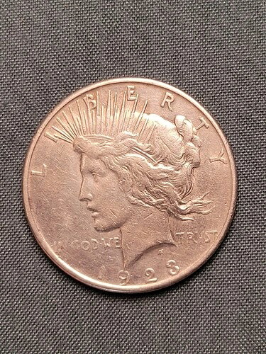 1923年 低浮き彫り平和銀貨