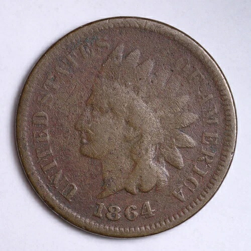 1864年 L インディアンヘッド セントペニー VG 古い希少コイン B622 42,185円