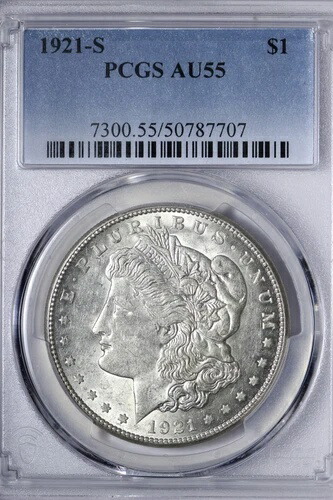 1921年-S モーガンシルバードル PCGS AU55 SAHA-｜WORLD RESOURCE【QUEEN店】