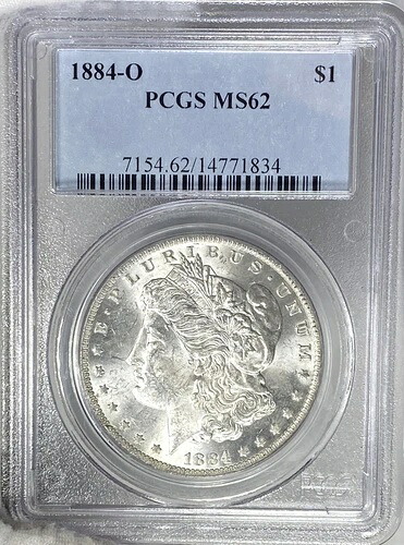 BU 1884-O モルガン銀貨 PCGS MS62 美品! JMR