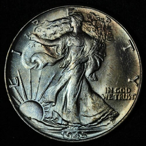 1945年ウォーキング・リバティ・シルバー・ハーフドル ジェム BU*未流通* MSトーン E403 T|WORLD RESOURCE【QUEEN店】