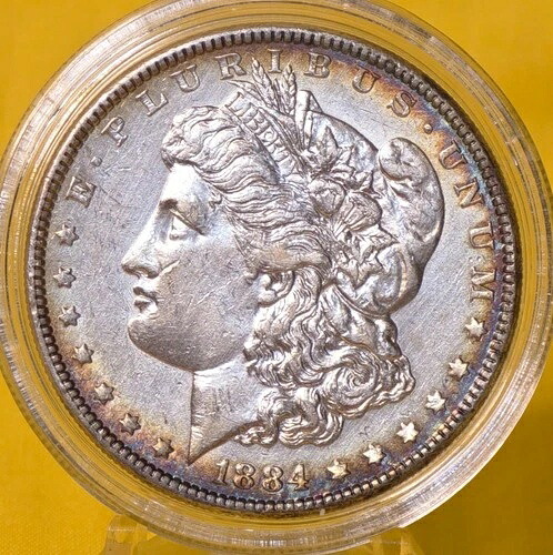 1884年モルガン銀貨 ~ ミントマークなし ~ トーニングあり