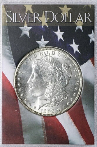 1902年-O モーガンシルバー ドル BU UNC MS 非常に良いコイン 硬質プラスチックホルダー AKHY-