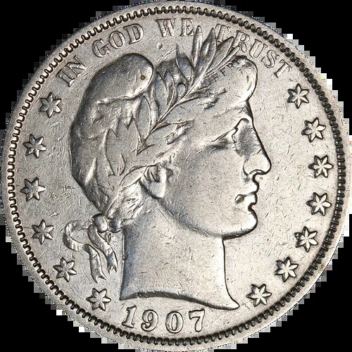 1907-O バーバーハーフダラー - エグゼクティブコインカンパニーのクリーニング済みお買い得品