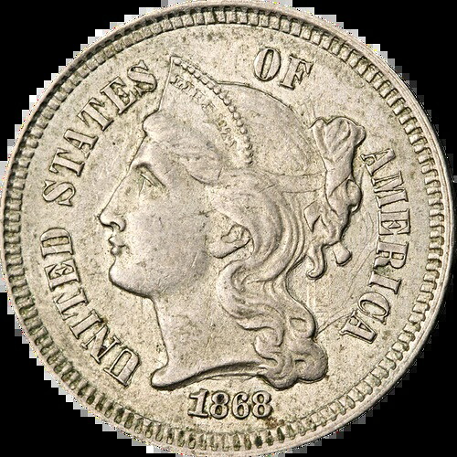 1868年 3セントニッケル - Choice+ Executive Coin Companyのお買い得品