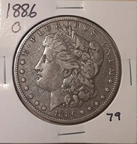 1886年-O モーガンシルバードル ニューオーリンズ造幣局 $1コイン 90% シルバー (#79-3103/RB8)-