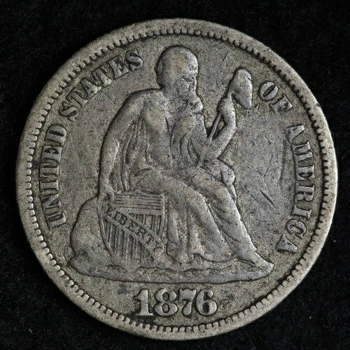 1876-CC シーテッド リバティ シルバー ダイム XF E301 UHM 42,185円