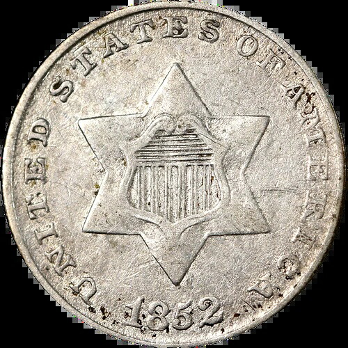 エグゼクティブコインカンパニーの1852年3セント銀貨のお買い得品｜WORLD RESOURCE【QUEEN店】