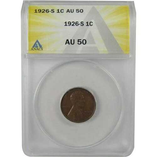 1926年 S リンカーン ウィート セント AU 50 ANACS ペニー 1セント コイン SKU:I22138