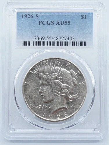 1926年 Sピース シルバードル $1 PCGS AU55 -U1165- 42,185円