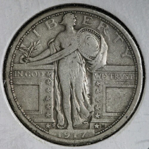 1917年-S タイプ1 自由の女神立像 シルバークォーター VF+/XF E231 KFK-｜WORLD RESOURCE【QUEEN店】