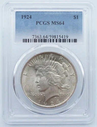 1924年 P ピース銀貨 $1 PCGS MS64 - U1180|WORLD RESOURCE【QUEEN店】