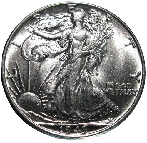1943年ウォーキングリバティハーフドル未流通BS34-|WORLD RESOURCE【QUEEN店】