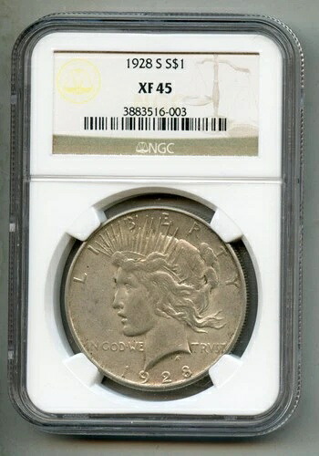 1928 Sピース シルバードル NGC XF45-