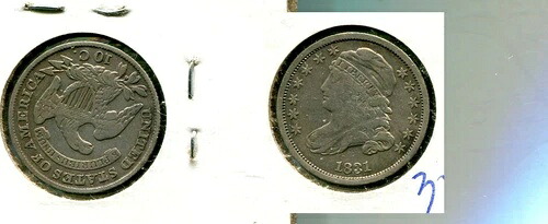 1831年 キャップドバスト ダイムタイプコイン VF 3139S