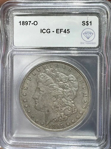 1897 O モルガン シルバー ダラー ICG XF-45 IDC 検証済み｜WORLD RESOURCE【QUEEN店】