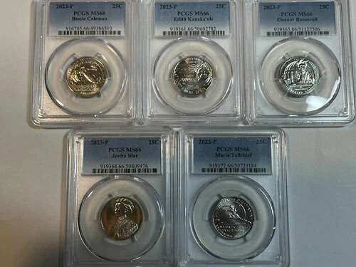 2023年 P クォーターセット PCGS MS66 コールマン、カナカオレ、ルーズベルト、イダー、トールチーフ