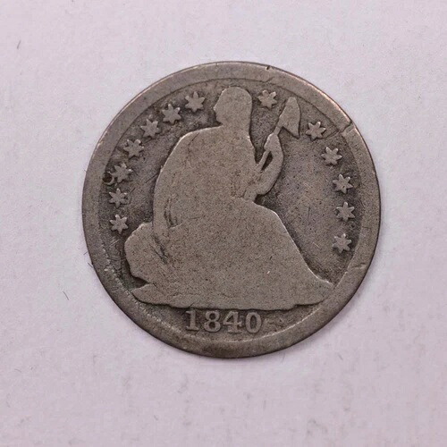 1840-O 着席自由の女神像 ハーフダイム、良品、コイン、店頭販売 #18868