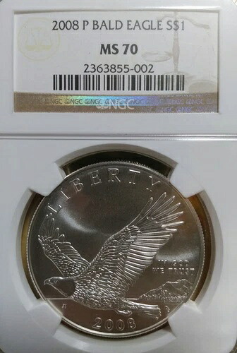 2008年 Pバルドイーグル 記念シルバードル $1 NGC MS 70-