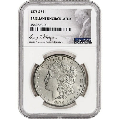 1878年 S 米国モルガン銀貨 1ドル - NGCブリリアント未流通